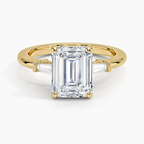 18K Solid Gold Trilogy Lab Diamond Engagement Ring