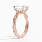 18K Solid Gold Woven Lab Diamond Ring