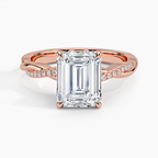 18K Solid Gold Woven Lab Diamond Ring