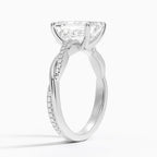 18K Solid Gold Woven Lab Diamond Ring