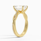 18K Solid Gold Woven Lab Diamond Ring