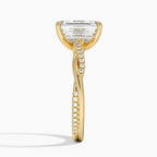 18K Solid Gold Woven Lab Diamond Ring