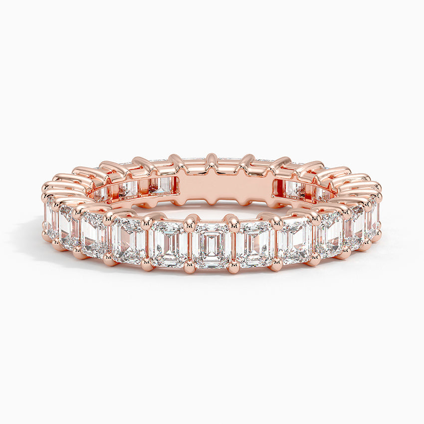 Eternity Lab Grown Diamond Band Ring 18K Gold  - Emerald