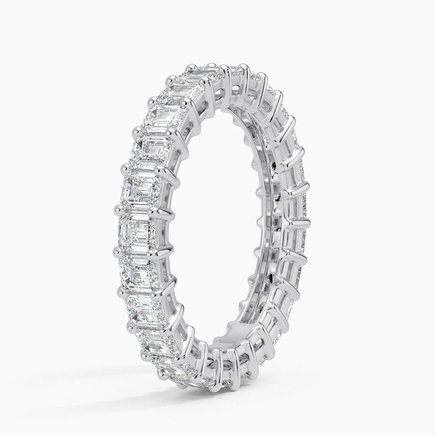 Eternity Lab Grown Diamond Band Ring 18K Gold  - Emerald