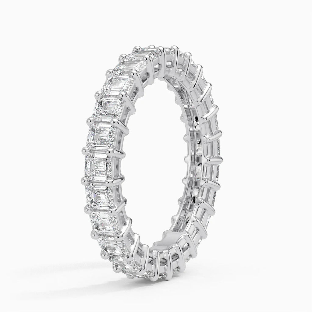Eternity Lab Grown Diamond Band Ring 18K Gold  - Emerald