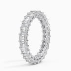 18K Solid Gold Emerald Lab Diamond Wedding Band