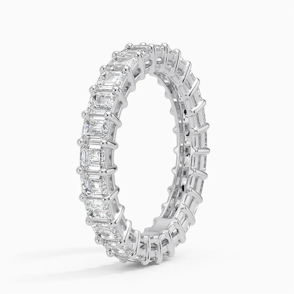 Eternity Lab Grown Diamond Band Ring 18K Gold  - Emerald