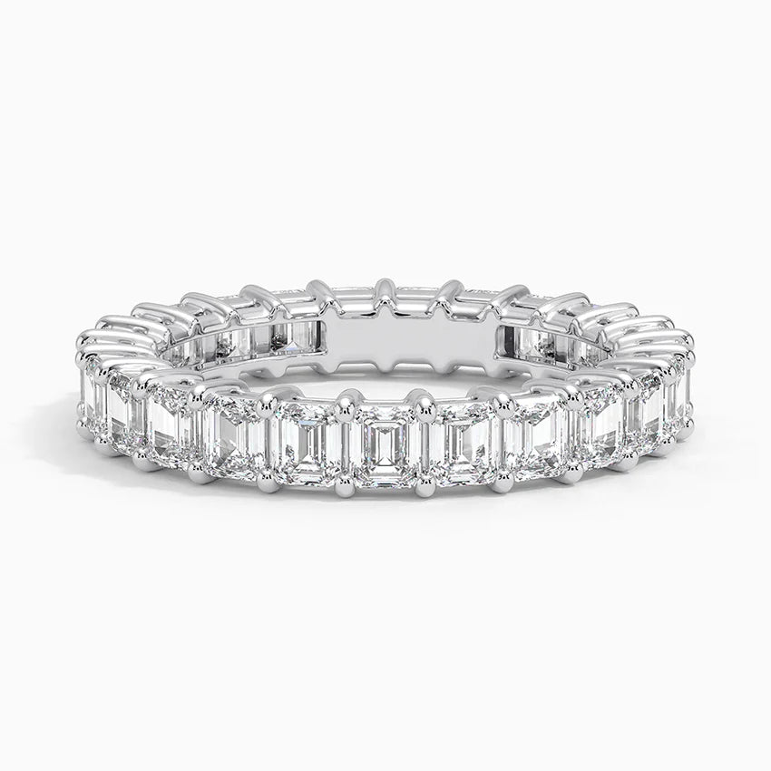 Eternity Lab Grown Diamond Band Ring 18K Gold  - Emerald