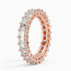 18K Solid Gold Emerald Eternity Lab Diamond Band
