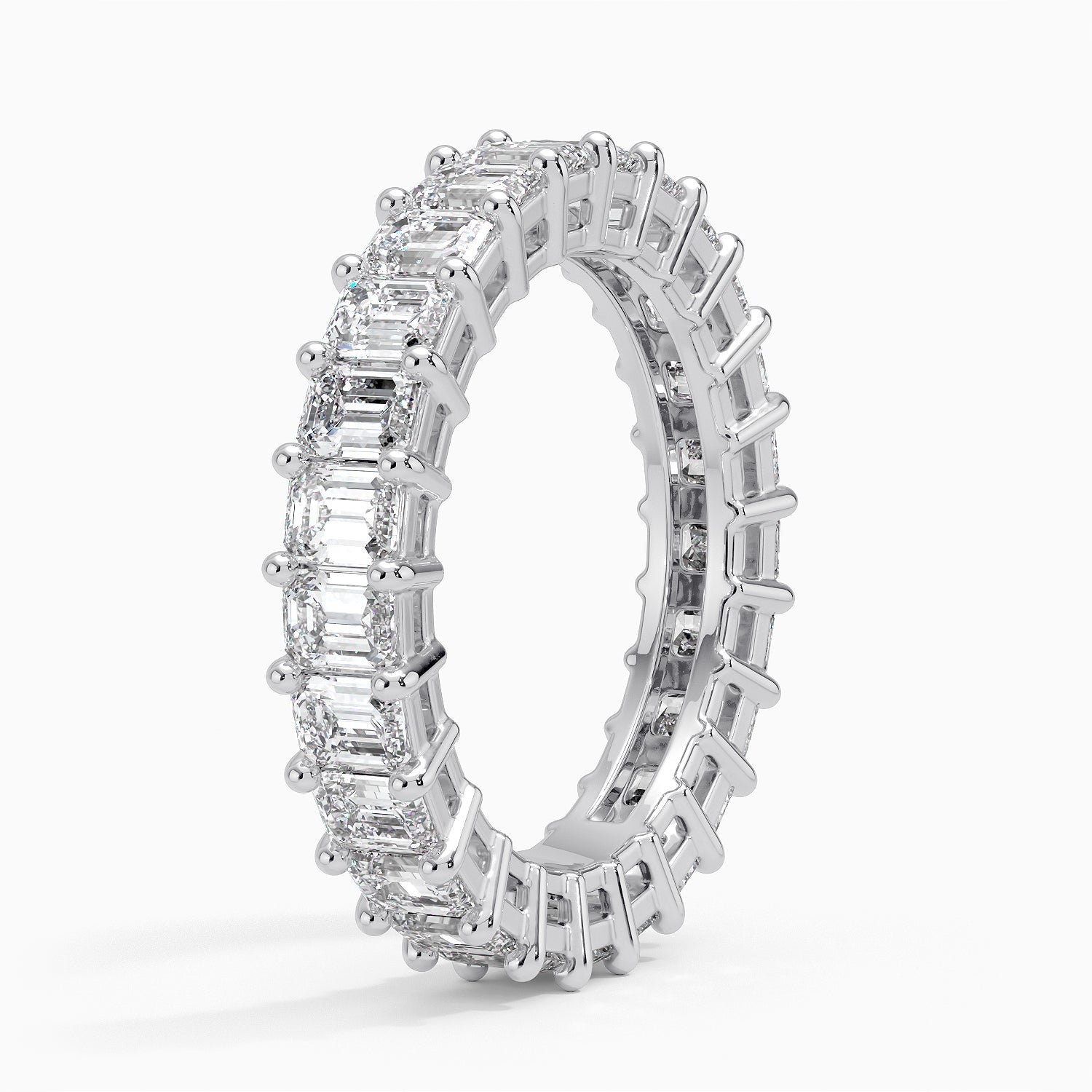Eternity Lab Grown Diamond Band Ring 18K Gold  - Emerald