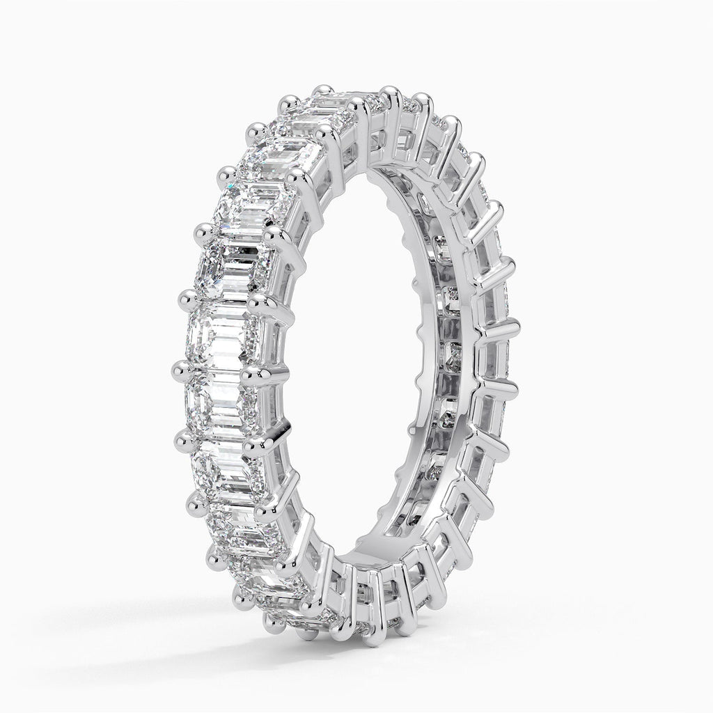 Eternity Lab Grown Diamond Band Ring 18K Gold  - Emerald