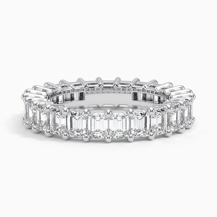Eternity Lab Grown Diamond Band Ring 18K Gold  - Emerald