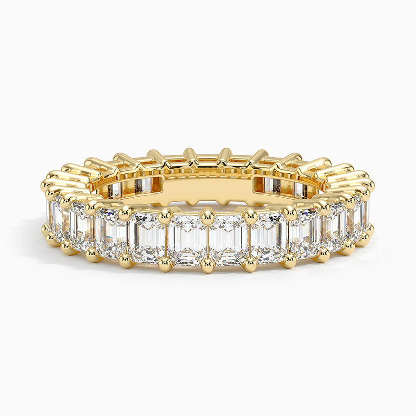Eternity Lab Grown Diamond Band Ring 18K Gold  - Emerald