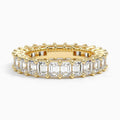 18K Solid Gold Emerald Eternity Lab Diamond Band