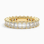 18K Solid Gold Emerald Eternity Lab Diamond Band