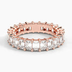 18K Solid Gold Emerald Lab Diamond Wedding Band