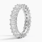 18K Solid Gold Emerald Lab Diamond Wedding Band