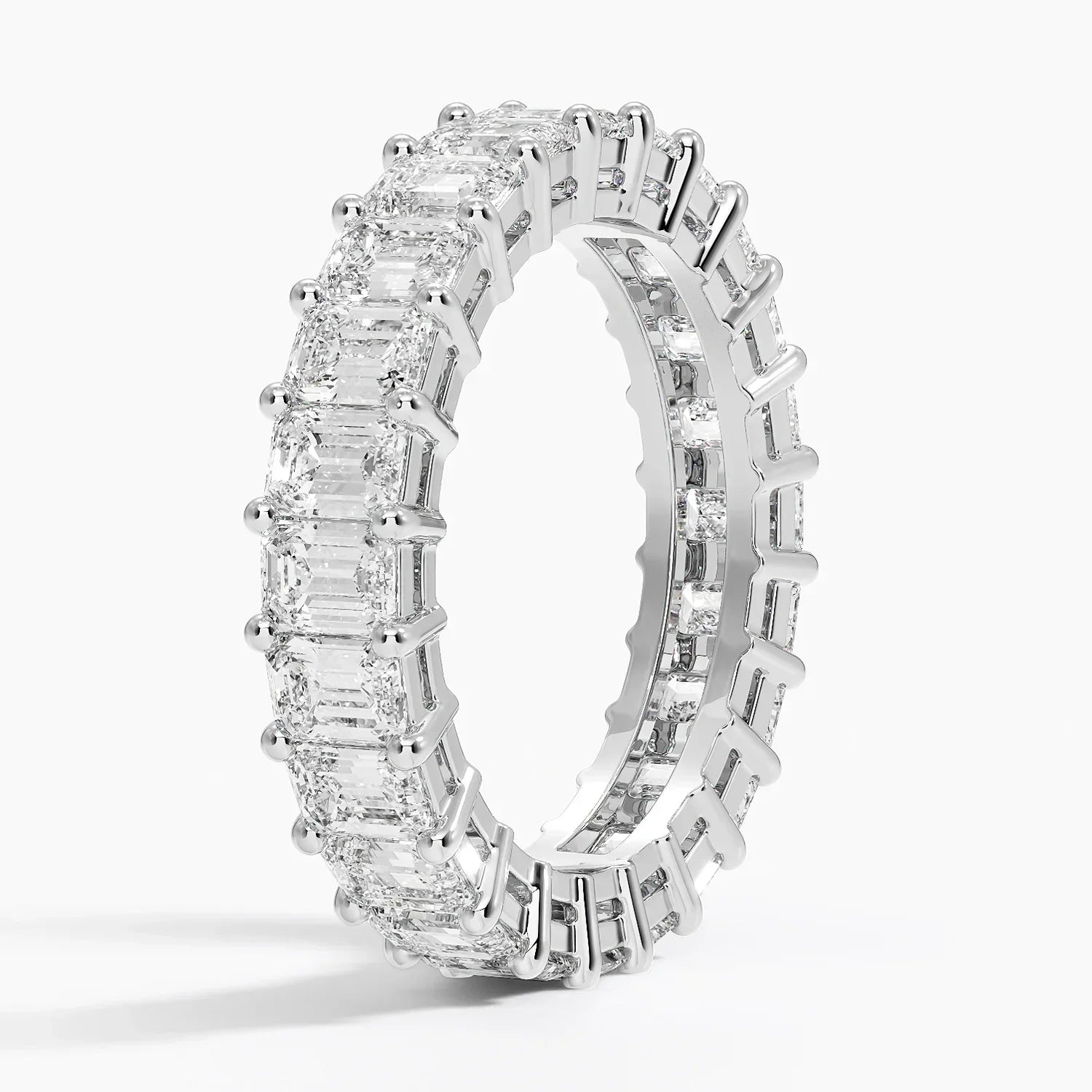 Eternity Lab Grown Diamond Band Ring 18K Gold  - Emerald