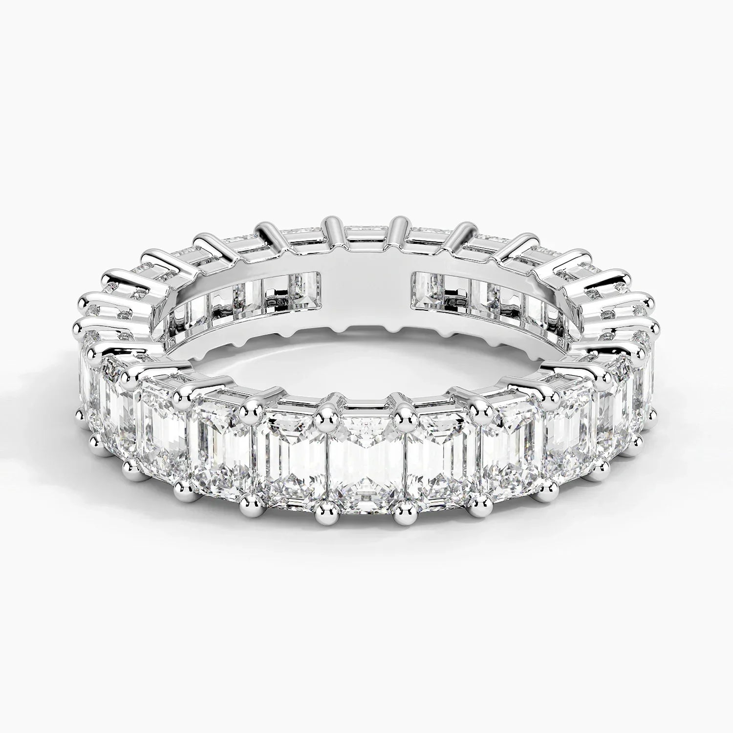 Eternity Lab Grown Diamond Band Ring 18K Gold  - Emerald