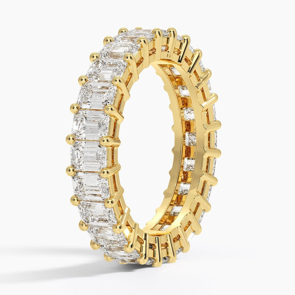 Eternity Lab Grown Diamond Band Ring 18K Gold  - Emerald