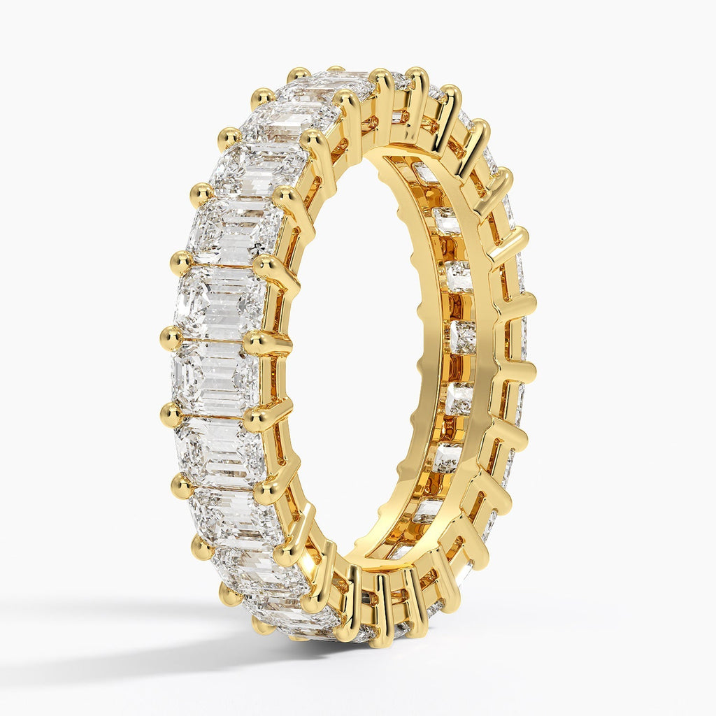 Eternity Lab Grown Diamond Band Ring 18K Gold  - Emerald