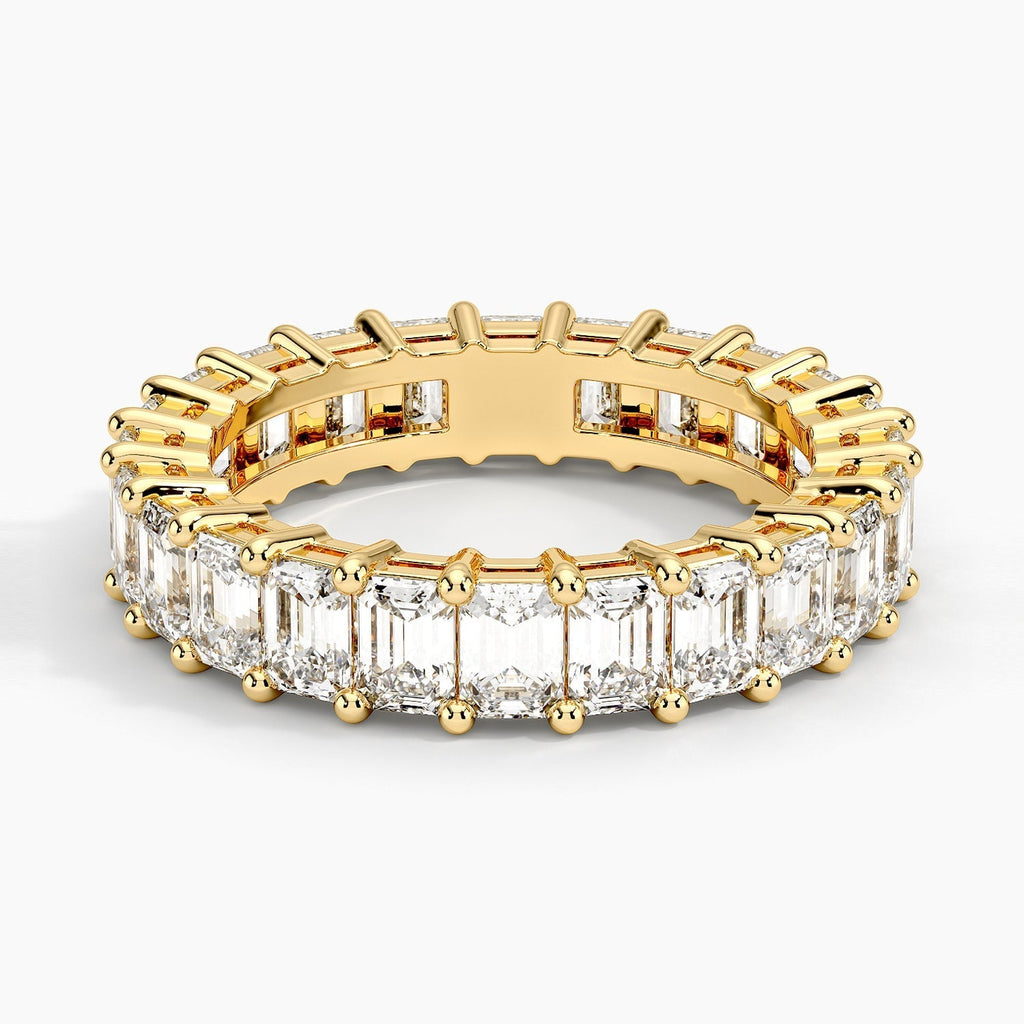 Eternity Lab Grown Diamond Band Ring 18K Gold  - Emerald