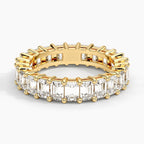 18K Solid Gold Emerald Lab Diamond Wedding Band