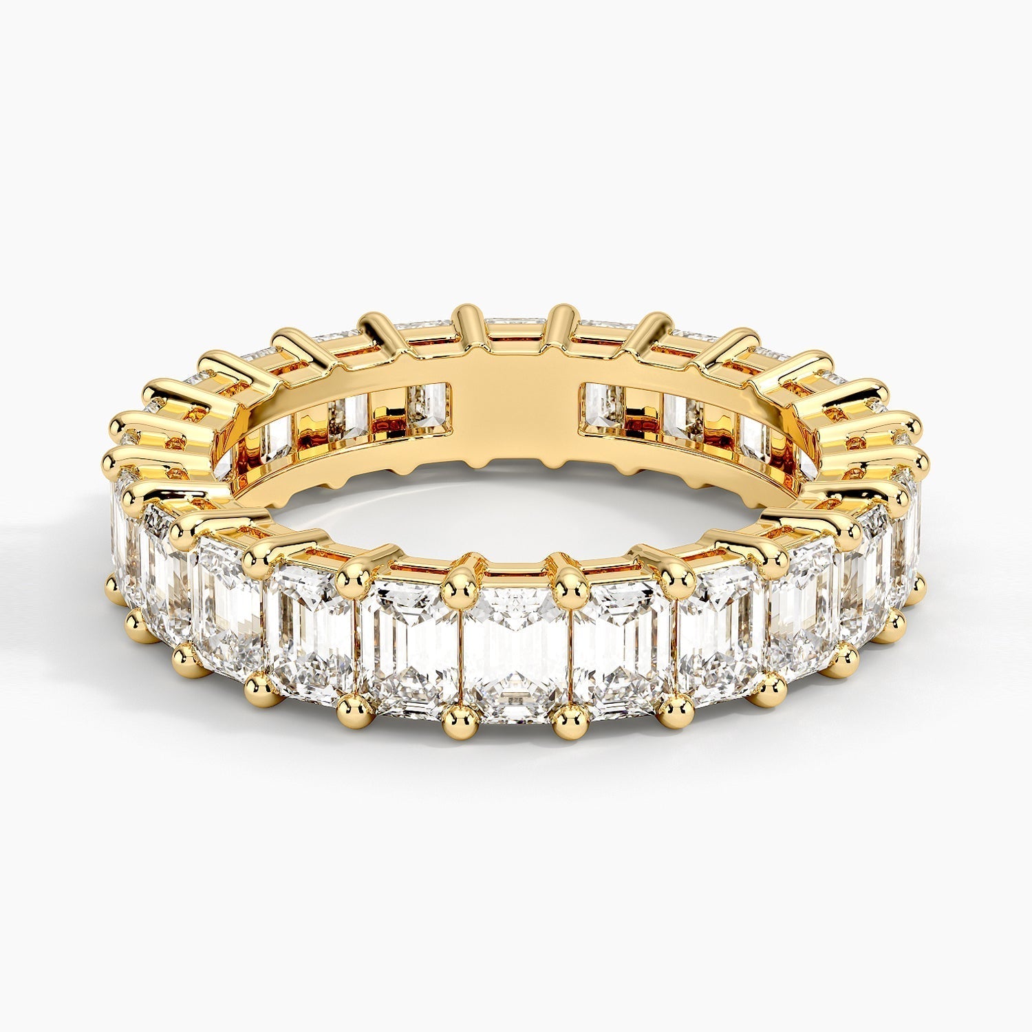 Eternity Lab Grown Diamond Band Ring 18K Gold  - Emerald