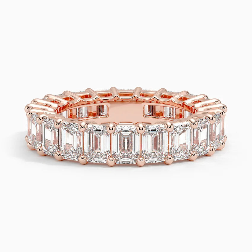 Eternity Lab Grown Diamond Band Ring 18K Gold  - Emerald