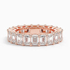 18K Solid Gold Emerald Cut Lab Diamond Ring