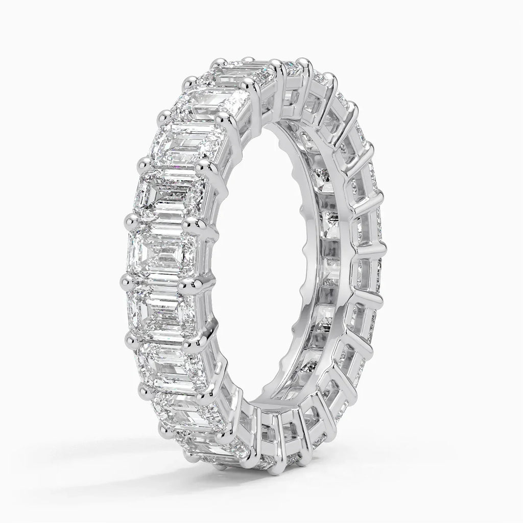Eternity Lab Grown Diamond Band Ring 18K Gold  - Emerald
