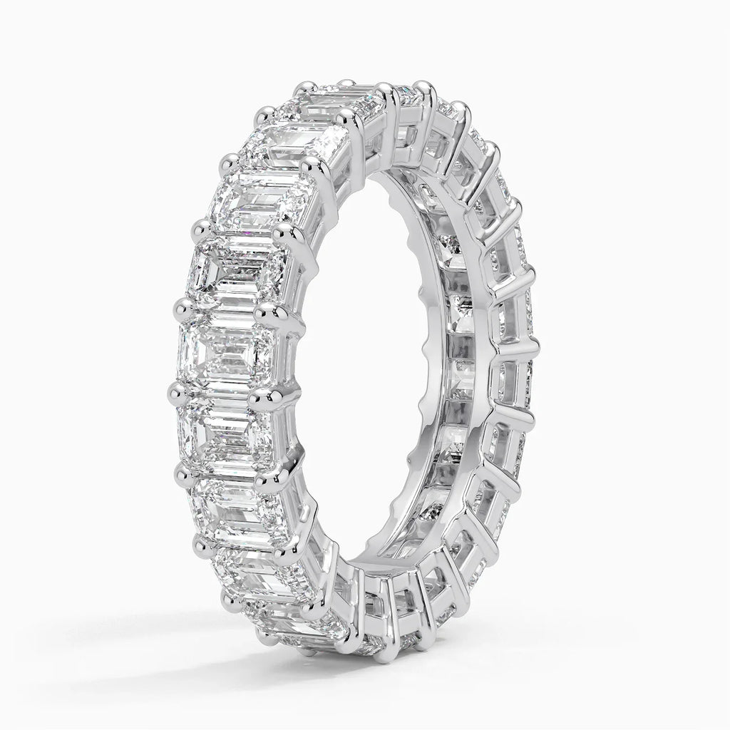 Eternity Lab Grown Diamond Band Ring 18K Gold  - Emerald