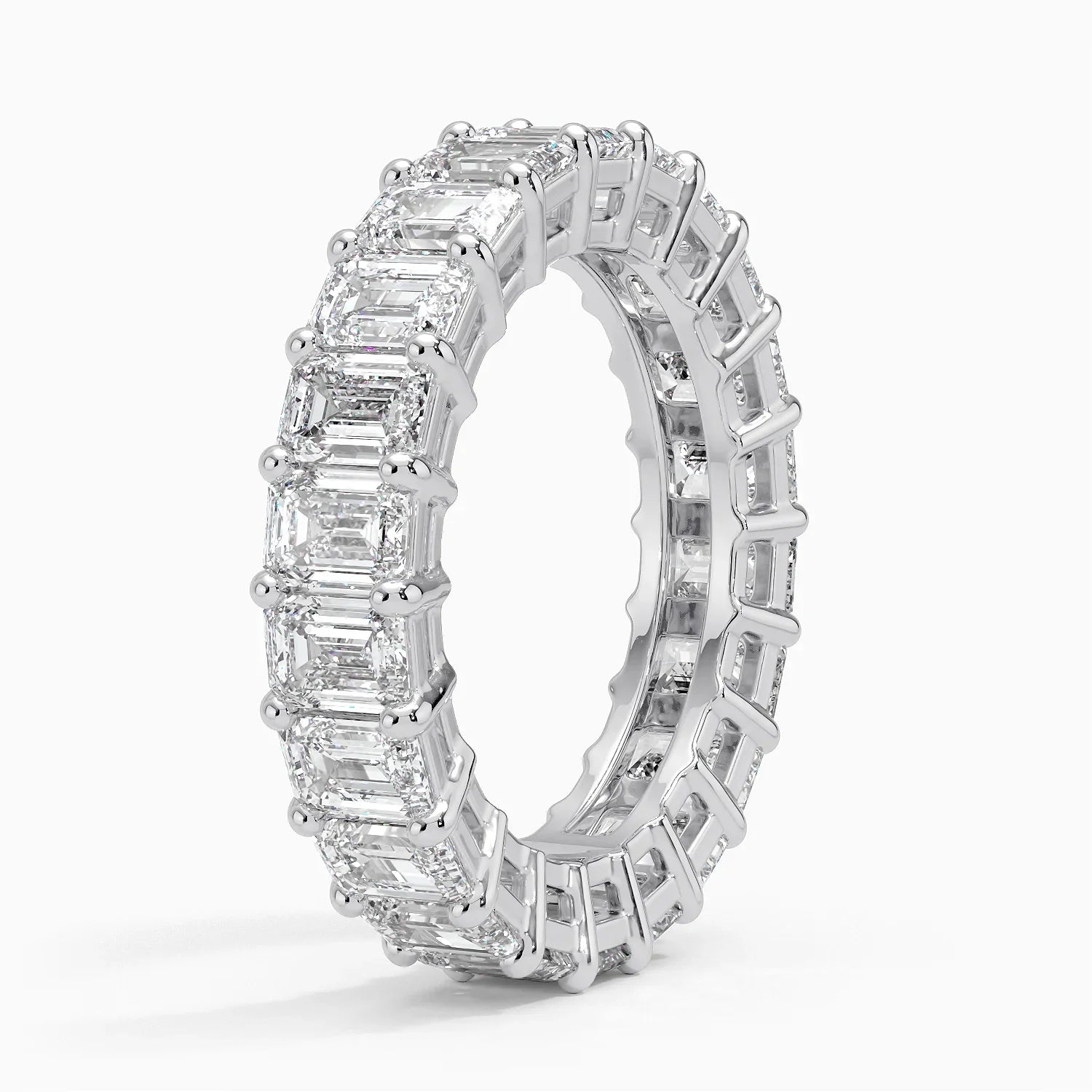Eternity Lab Grown Diamond Band Ring 18K Gold  - Emerald