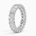 18K Solid Gold Emerald Lab Diamond Eternity Band
