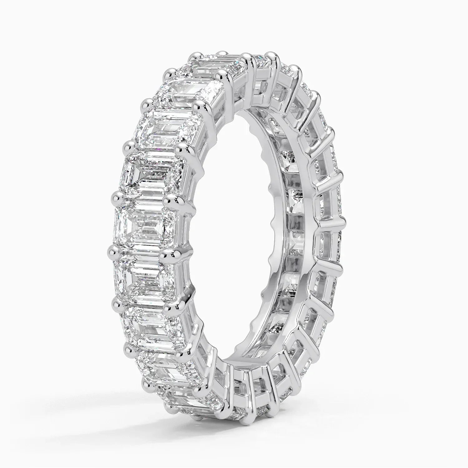 Eternity Lab Grown Diamond Band Ring 18K Gold  - Emerald