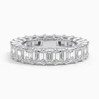 18K Solid Gold Emerald Lab Diamond Wedding Band