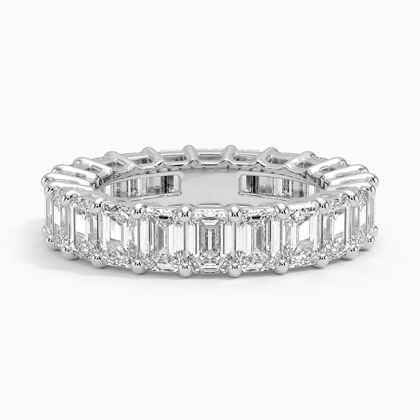 Eternity Lab Grown Diamond Band Ring 18K Gold  - Emerald