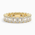 18K Solid Gold Emerald Lab Diamond Eternity Band