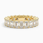 18K Solid Gold Emerald Lab Diamond Eternity Band