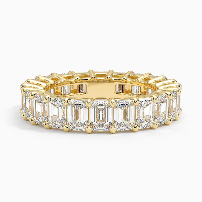 Eternity Lab Grown Diamond Band Ring 18K Gold  - Emerald