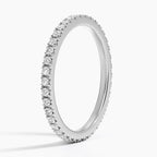 18K Solid Gold Round French Pavé Lab Diamond Eternity Band