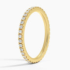 18K Solid Gold Round French Pavé Lab Diamond Eternity Band