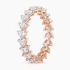 18K Solid Gold Heart Lab Diamond Eternity Band
