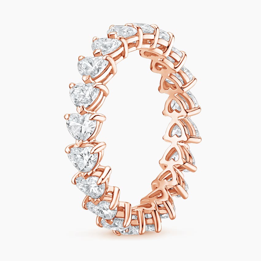 Eternity Lab Grown Diamond Band Ring 18K Gold  - Heart