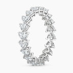 18K Solid Gold Heart Lab Diamond Eternity Band
