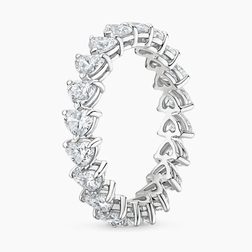Eternity Lab Grown Diamond Band Ring 18K Gold  - Heart