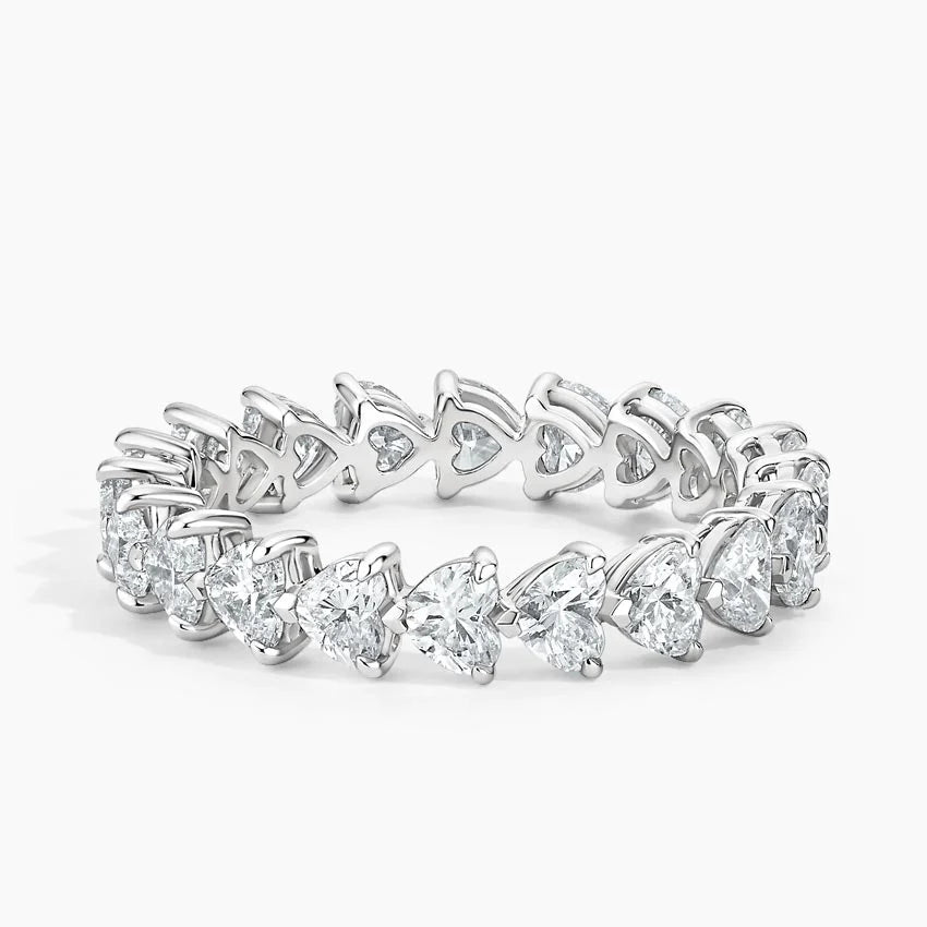 Eternity Lab Grown Diamond Band Ring 18K Gold  - Heart