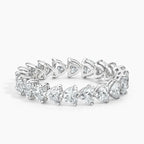 18K Solid Gold Heart Lab Diamond Eternity Band