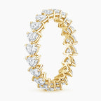 18K Solid Gold Heart Lab Diamond Eternity Band