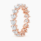18K Solid Gold Heart Lab Diamond Eternity Band